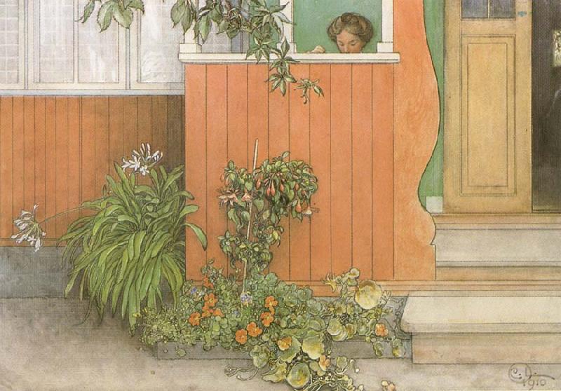 Carl Larsson Suzanne on the Front Stoop